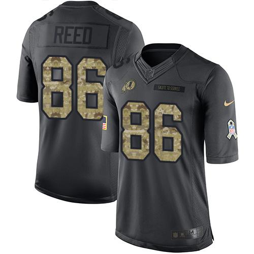 Nike Redskins #86 Jordan Reed Black Men's Stitched NFL Limited 2016 Salute to Service Jersey